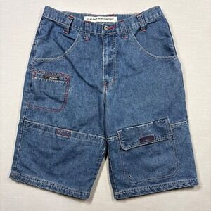 Vintage Paco Cargo Denim Shorts Men 33 Blue Jean Cargo Baggy Y2K Skater 12"